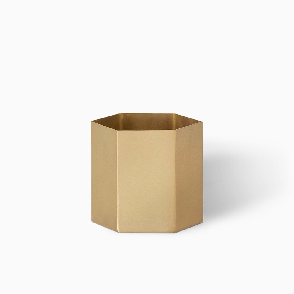 HA-016 | Hexagon Pot-Brass-Large1
